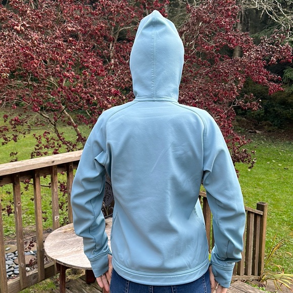 Patagonia full zip up light weight fleece lined hoodie jacket Ice blue size Smal - Picture 3 of 7